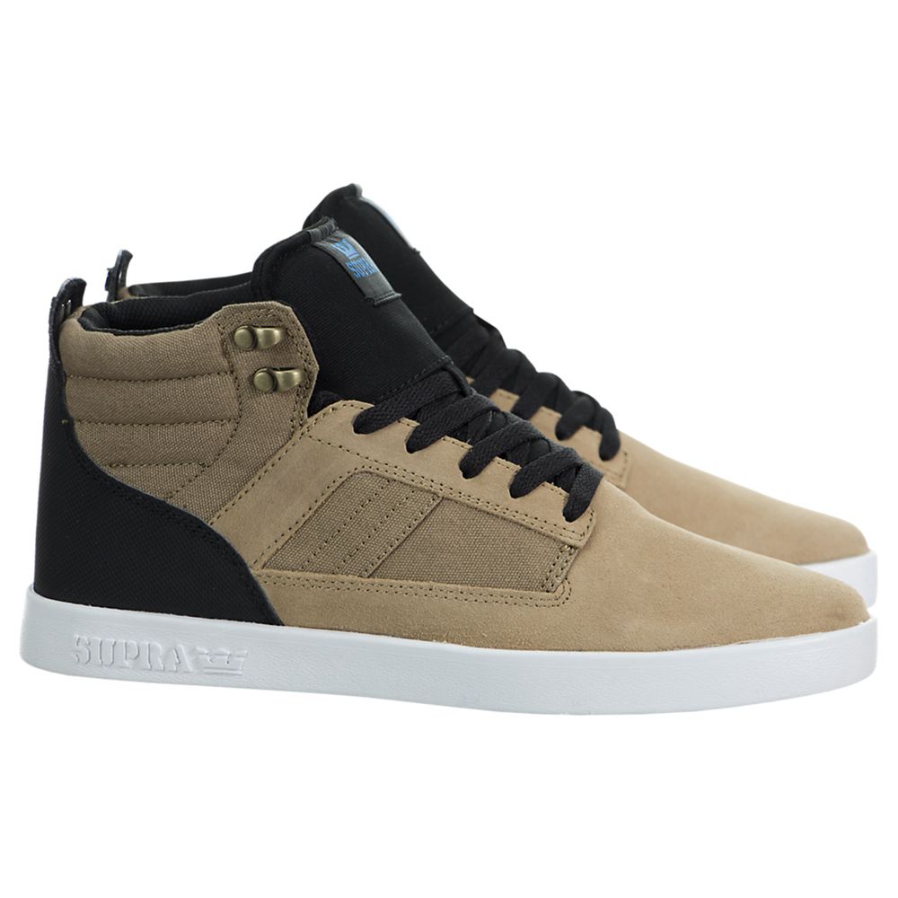 Chaussures de Skate Supra Bandit Kaki Khaki/Black-White Homme | FRO-72791383